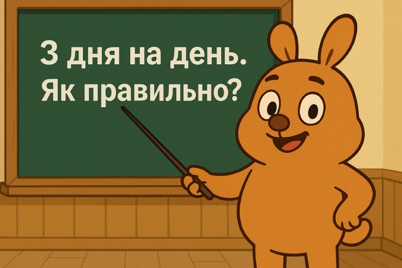 Правопис прислівника “з дня на день”